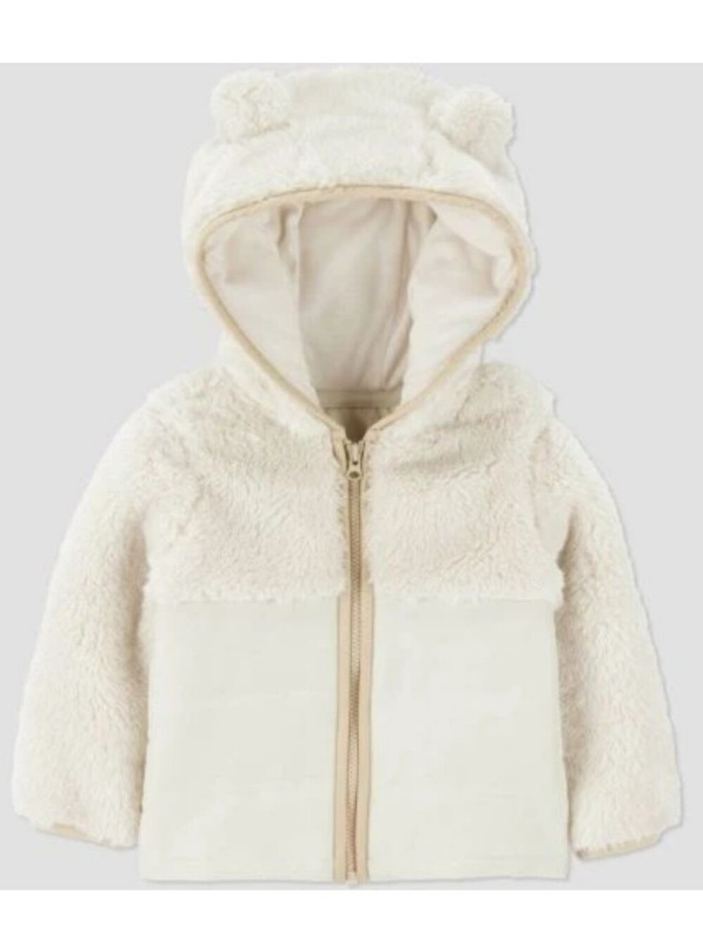 Carter's Baby Infant Hooded Teddy Jacket Cream Tan, Sz 3m